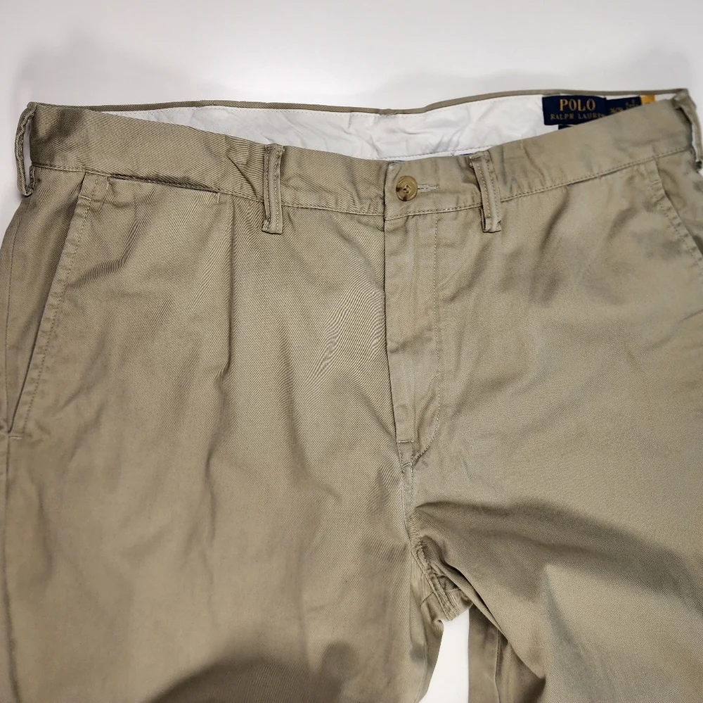 Polo Ralph Lauren Beige Cotton Flat Front Casual Pants Men's‎ Solid 36/34